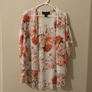 Flower print kimono